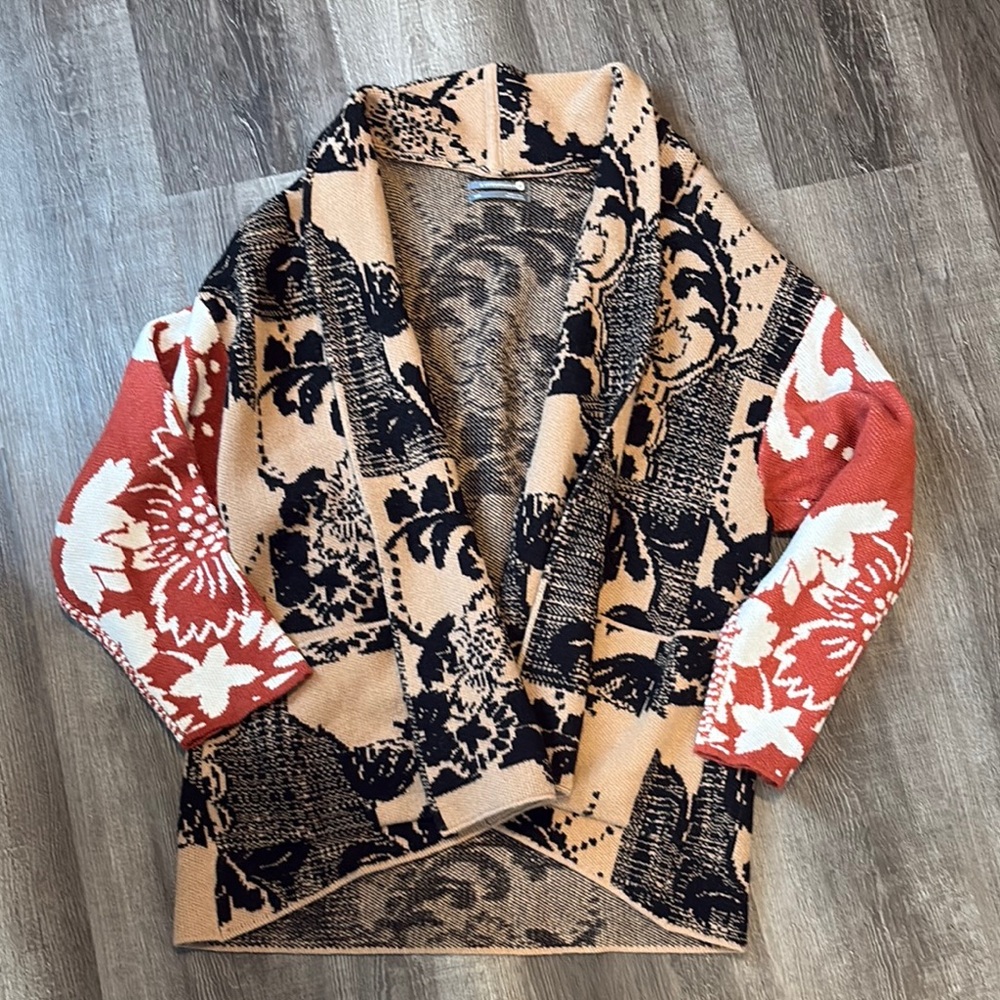 Anthropologie Floral Patterned Open Cardigan